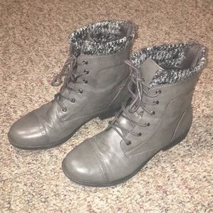 Mudd Women’s Booties Grey Leather Kohl’s 9.5
